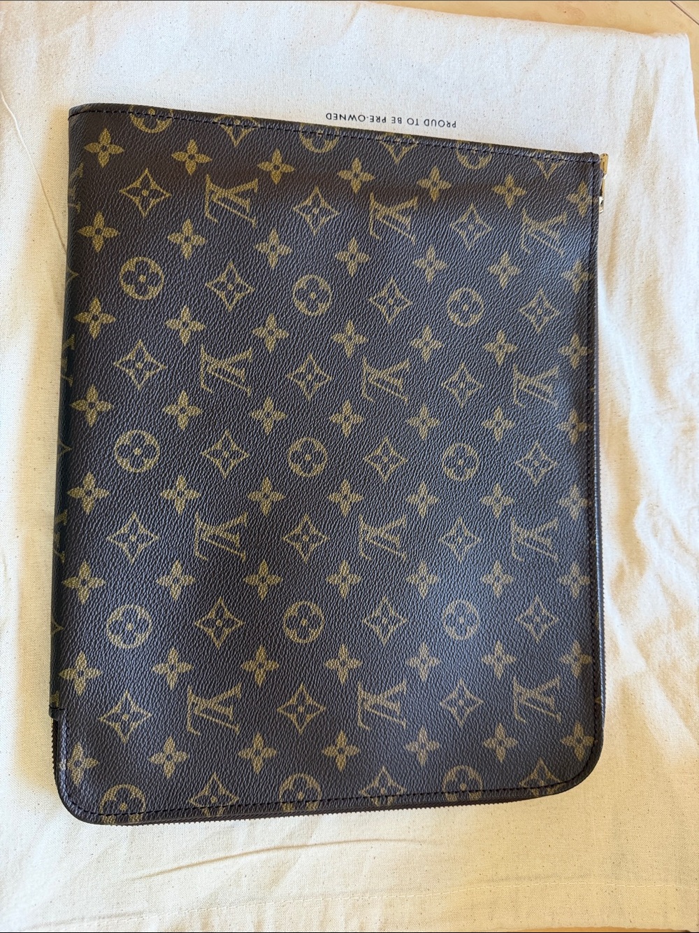 Louis Vuitton Monogram Canvas Laptop Sleeve - Brown & Gold